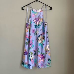 Purple floral spring dress